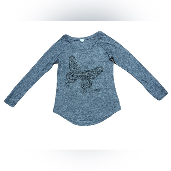 Women’s Kismet ‘Fly Away’ long sleeve butterfly graphic print top - size small - Picture 1 of 4